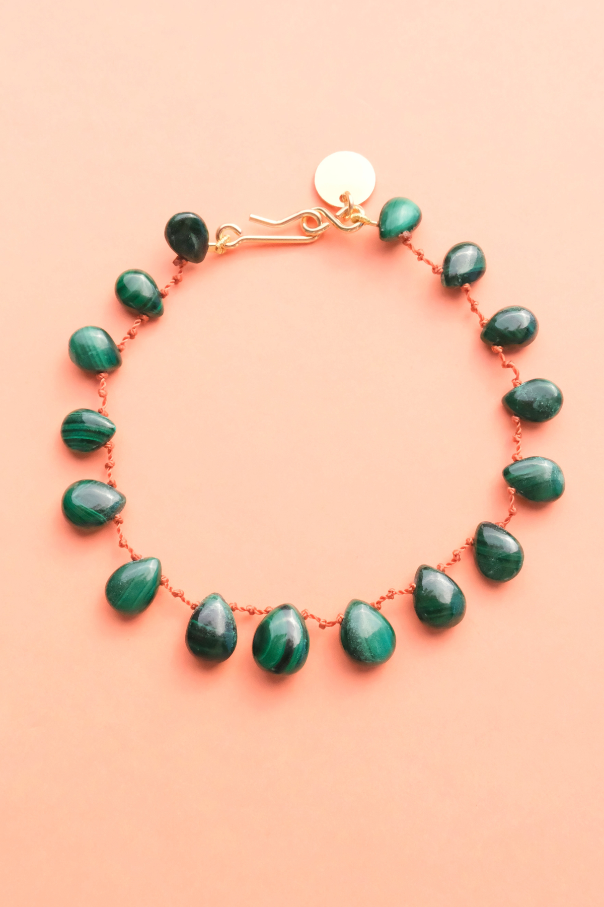 Savannah Bracelet in malachite, another view — IVARENE Paris