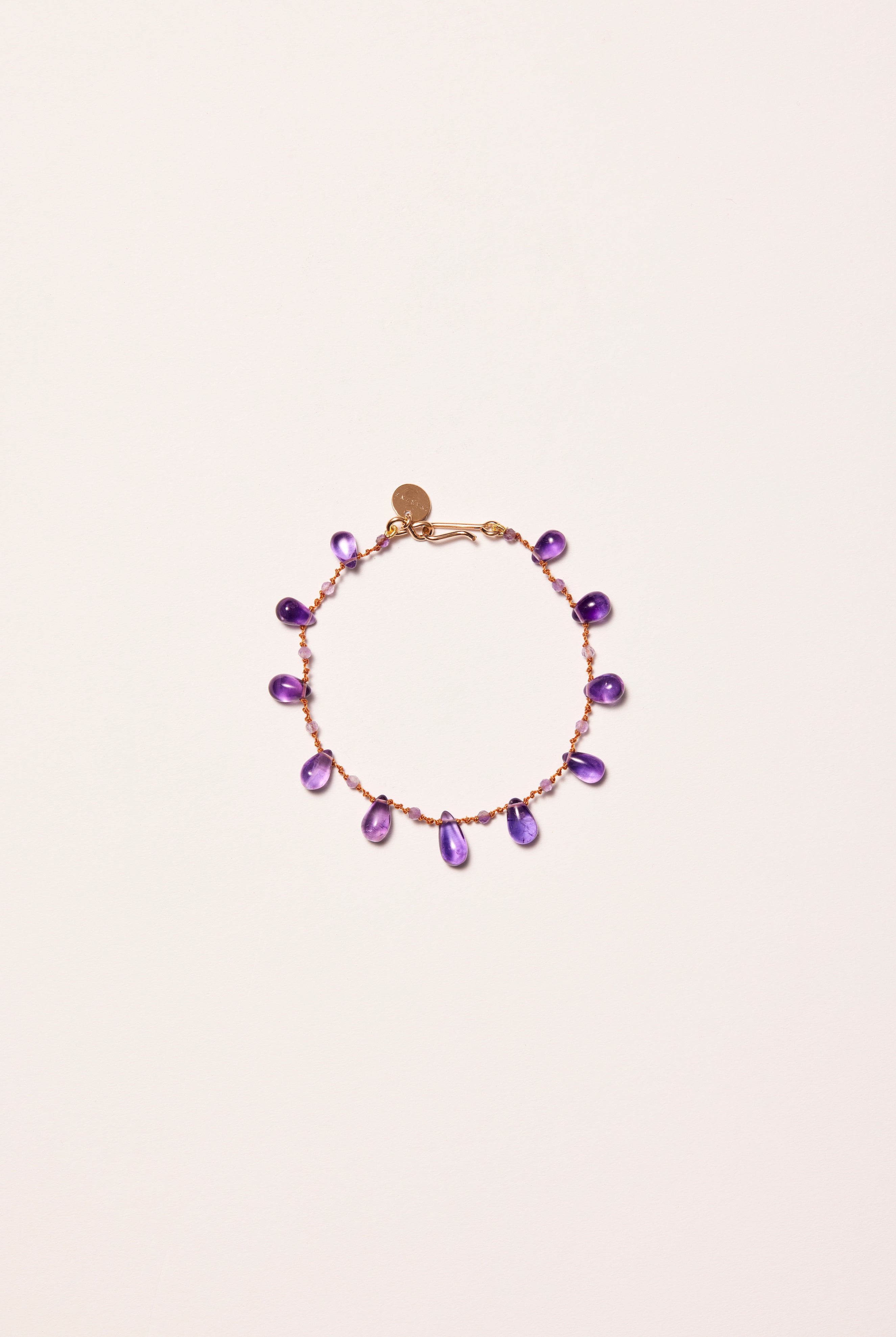 Bracelet 'Niilo' Drops & Beads en améthyste – bijou fait main
