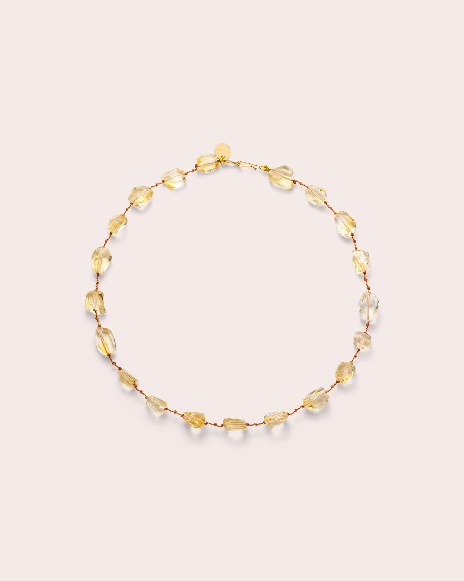 Choker en citrine sur cordon — IVARENE Paris