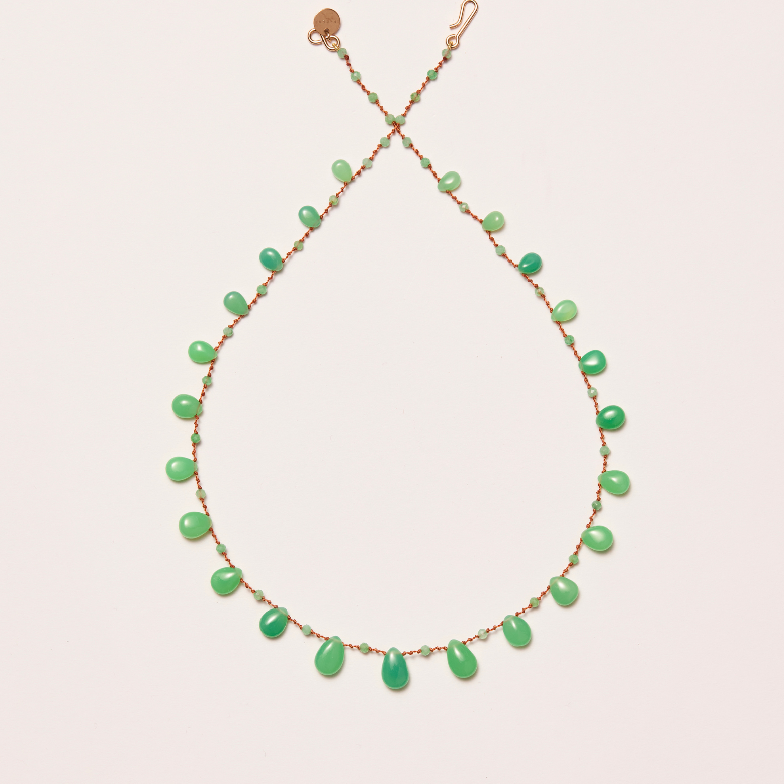 Collier 'Evergreen' Drops & Beads en chrysoprase – bijou fait main