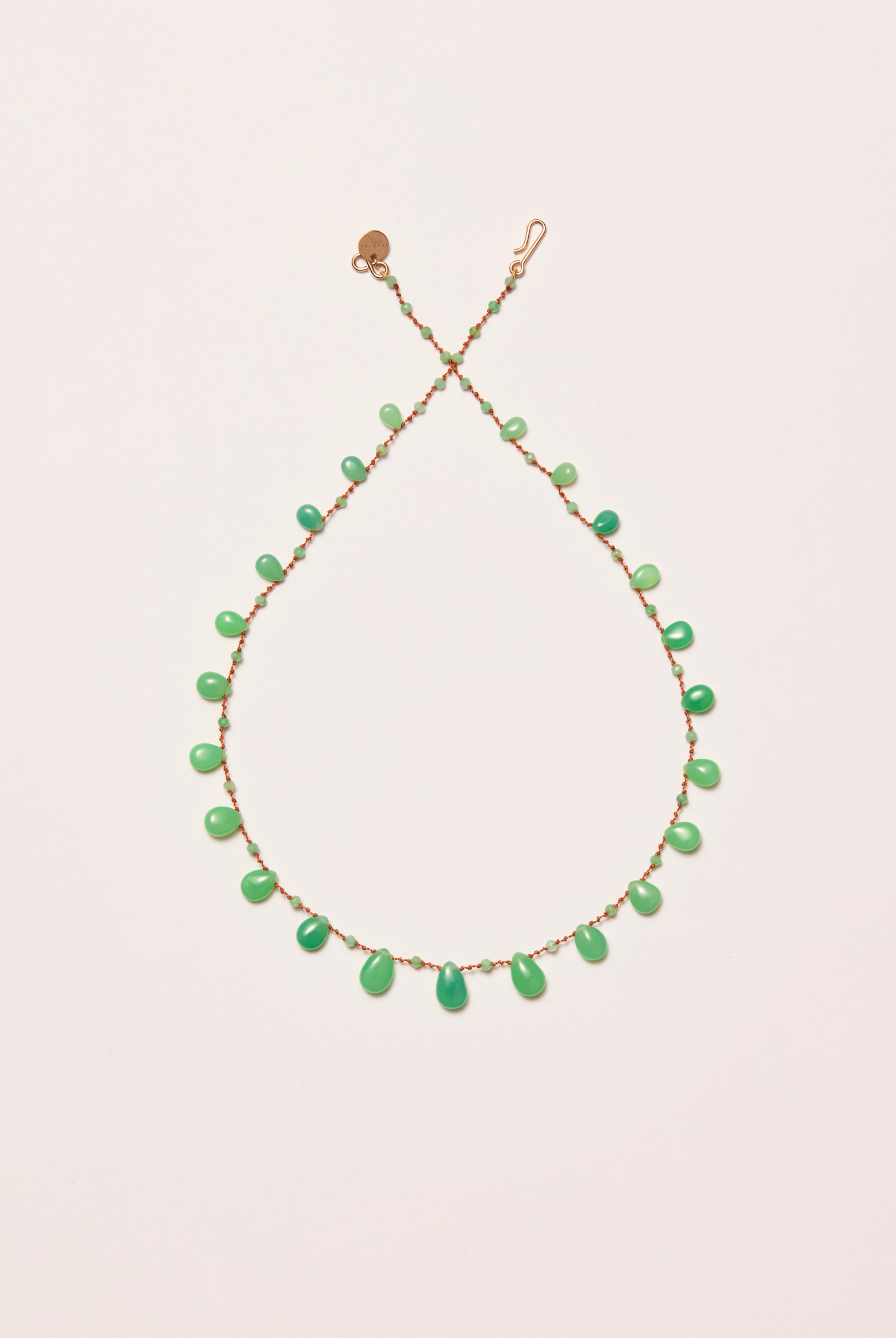 Collier 'Evergreen' Drops & Beads en chrysoprase – bijou fait main