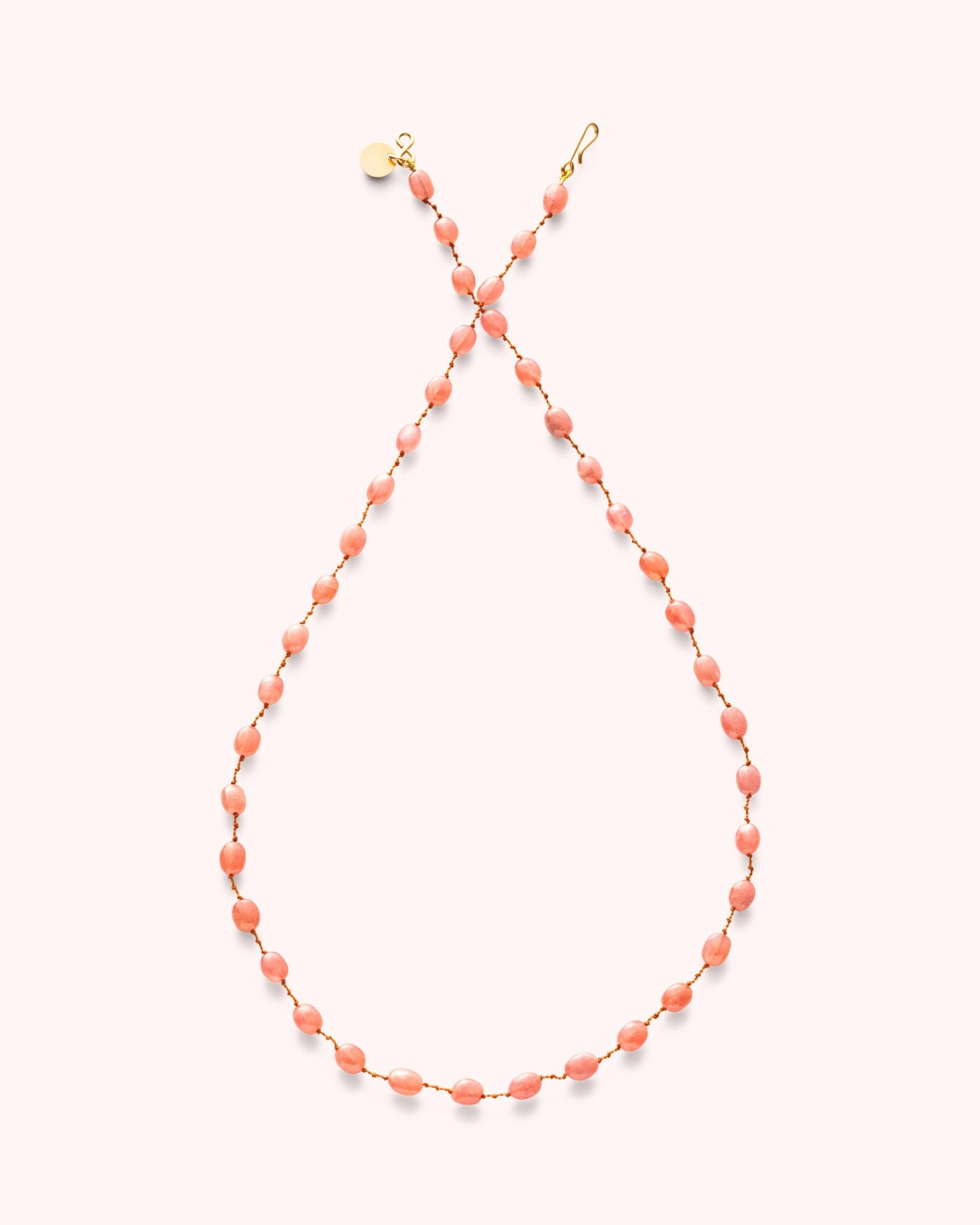 Collier en rhodocrosite sur cordon — IVARENE Paris
