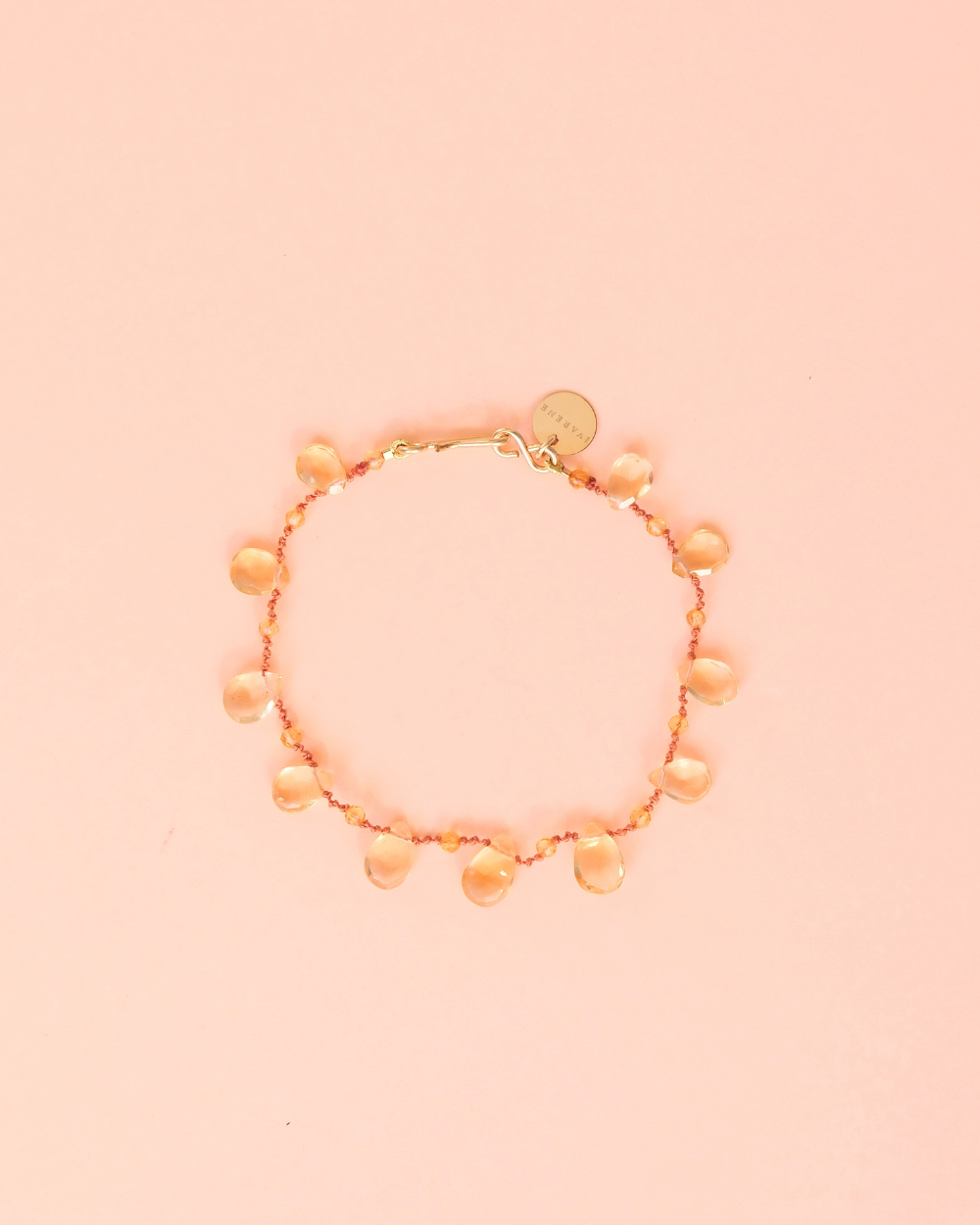 Bracelet en citrine sur cordon — IVARENE Paris
