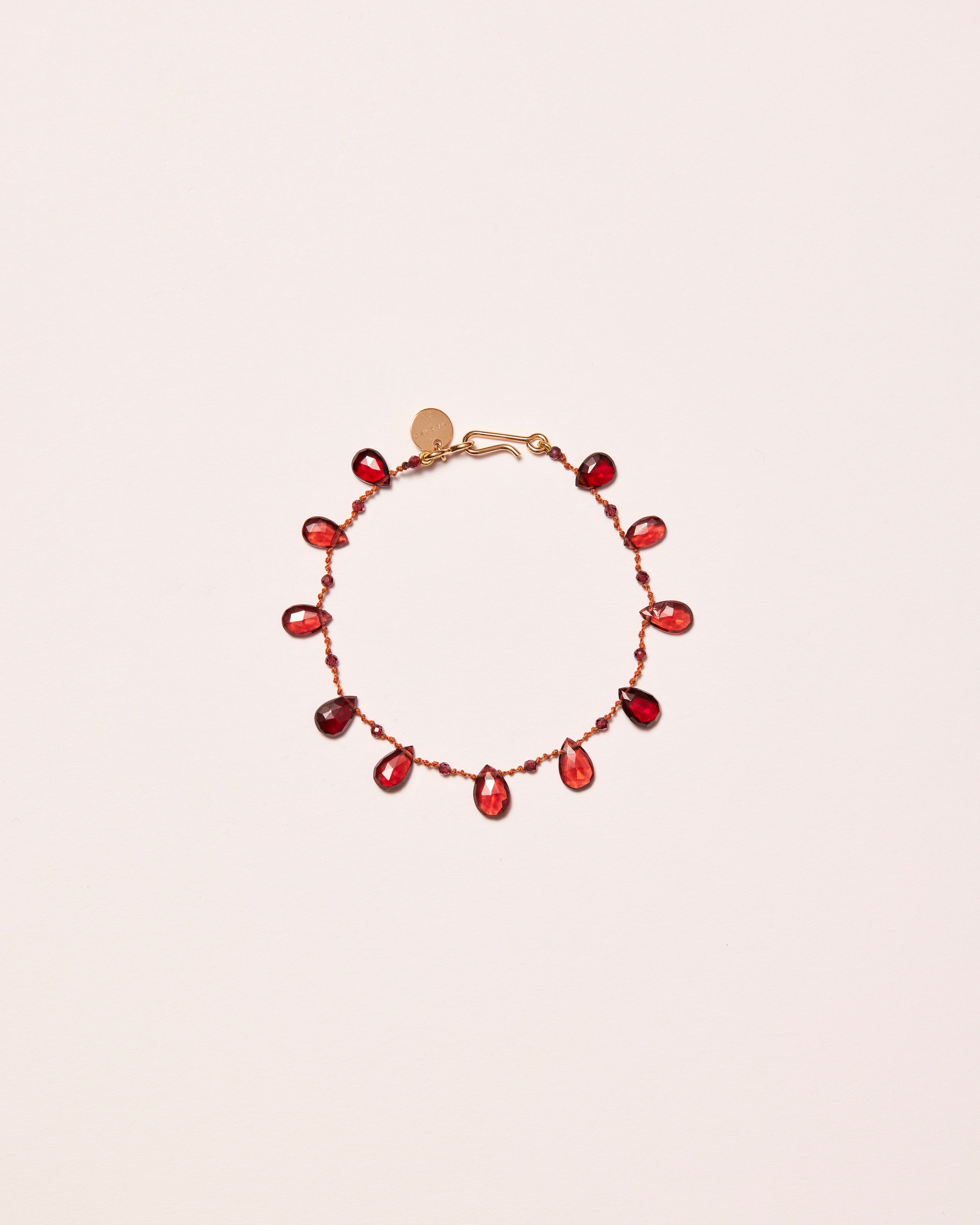 Bracelet 'Elston' Drops & Beads en grenat – bijou artisanal