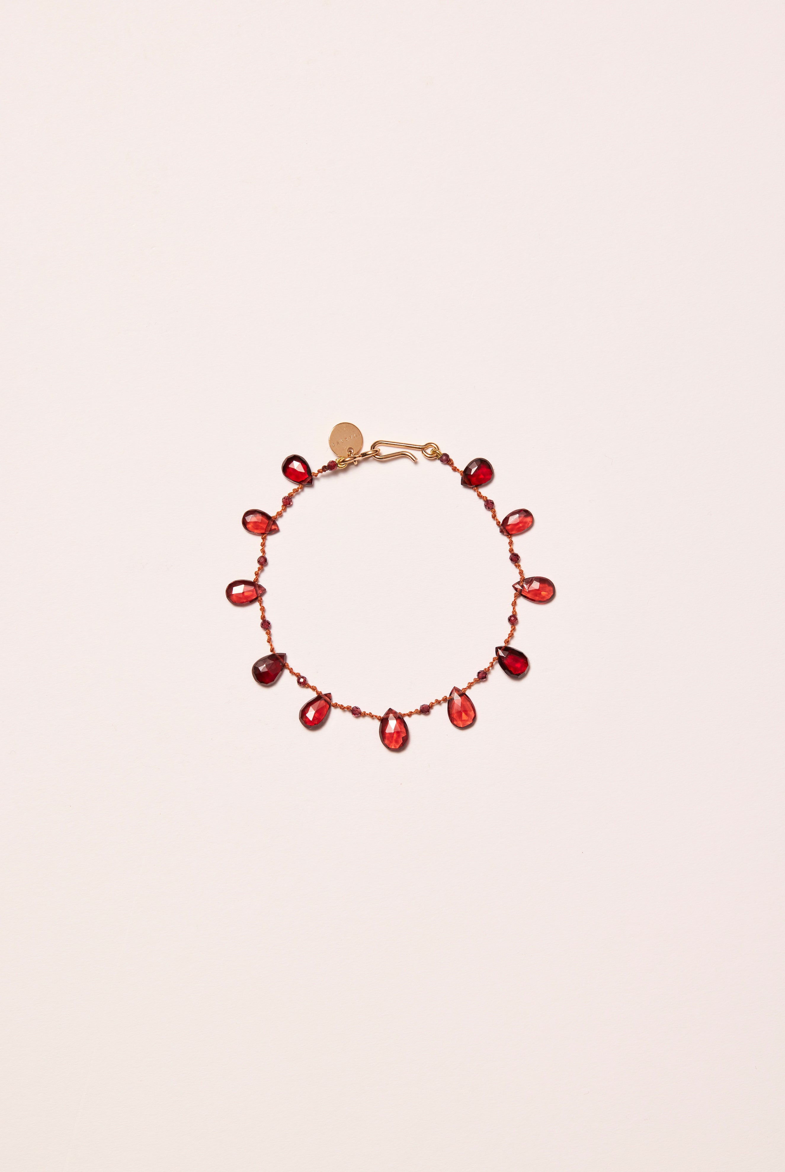 Bracelet 'Elston' Drops & Beads en grenat – bijou artisanal