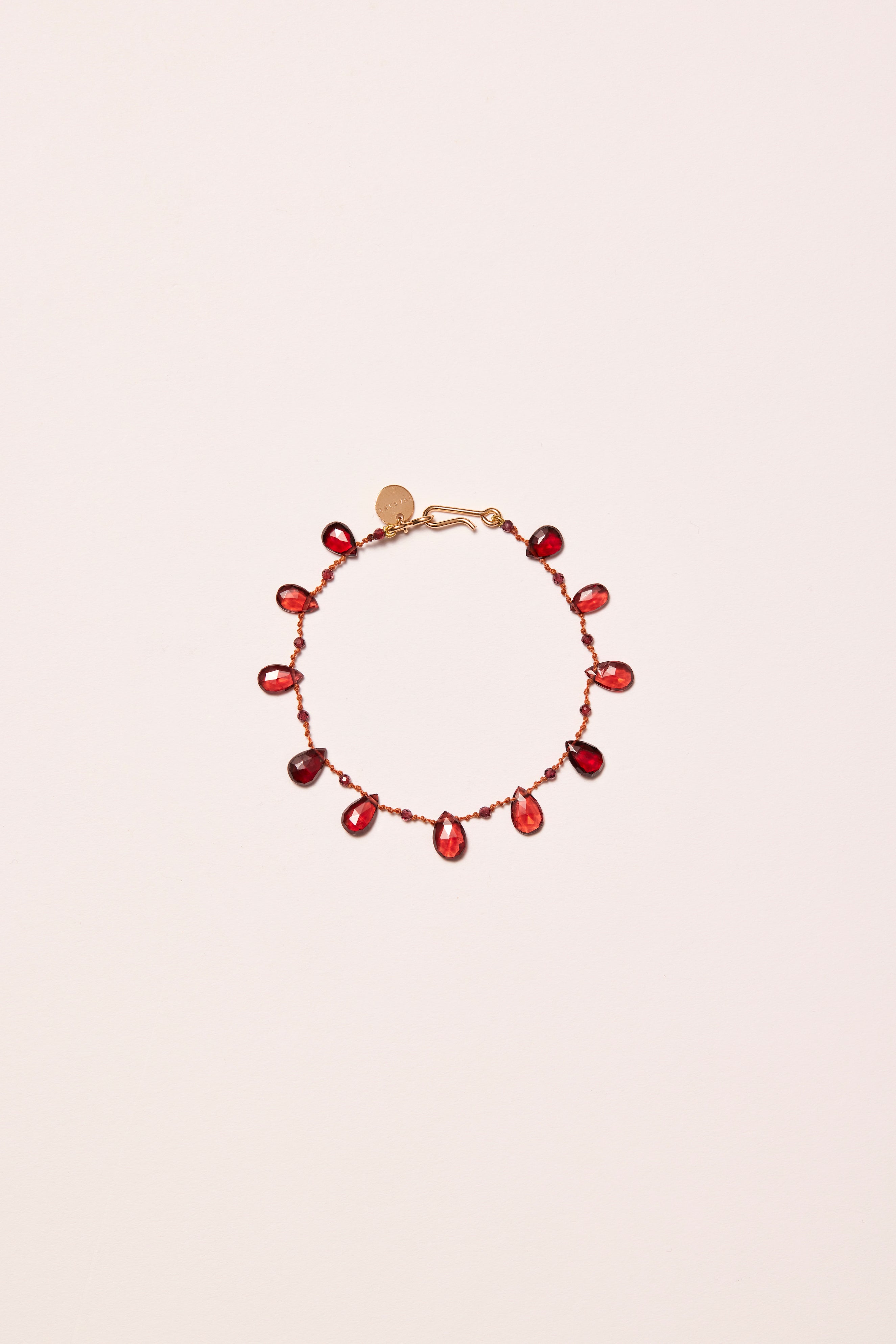 Bracelet 'Elston' Drops & Beads en grenat – bijou artisanal