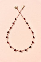 Collier 'Elston Love' en grenat – bijou artisanal en pierres naturelles en forme de coeur
