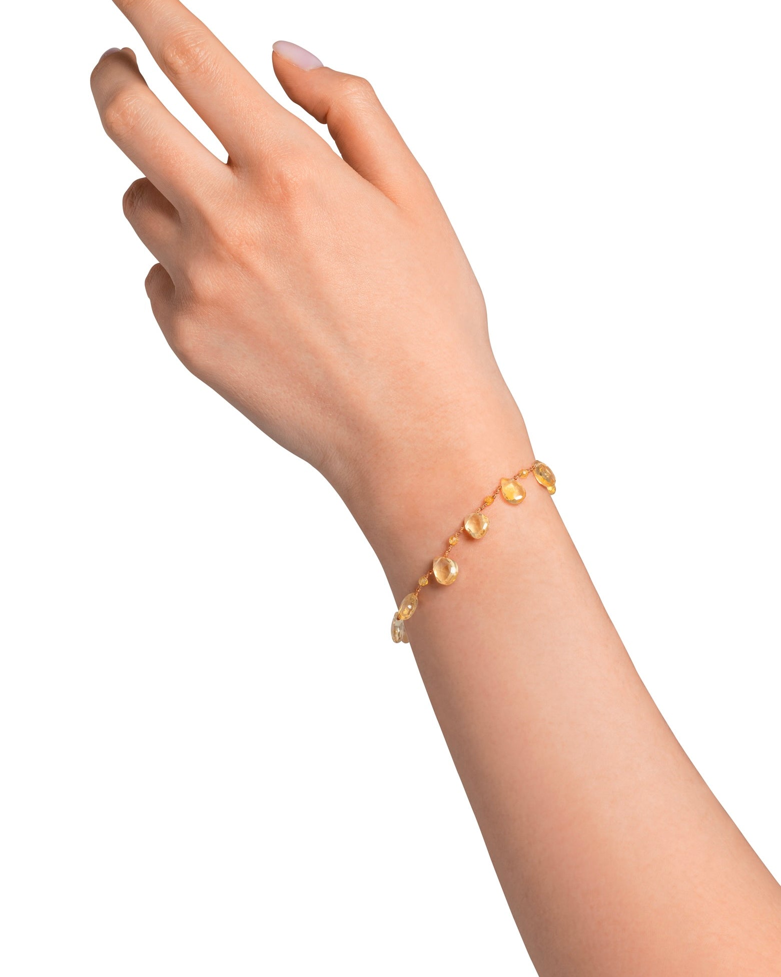 Bracelet 'Mill' Drops & Beads en citrine – bijou en pierres fines