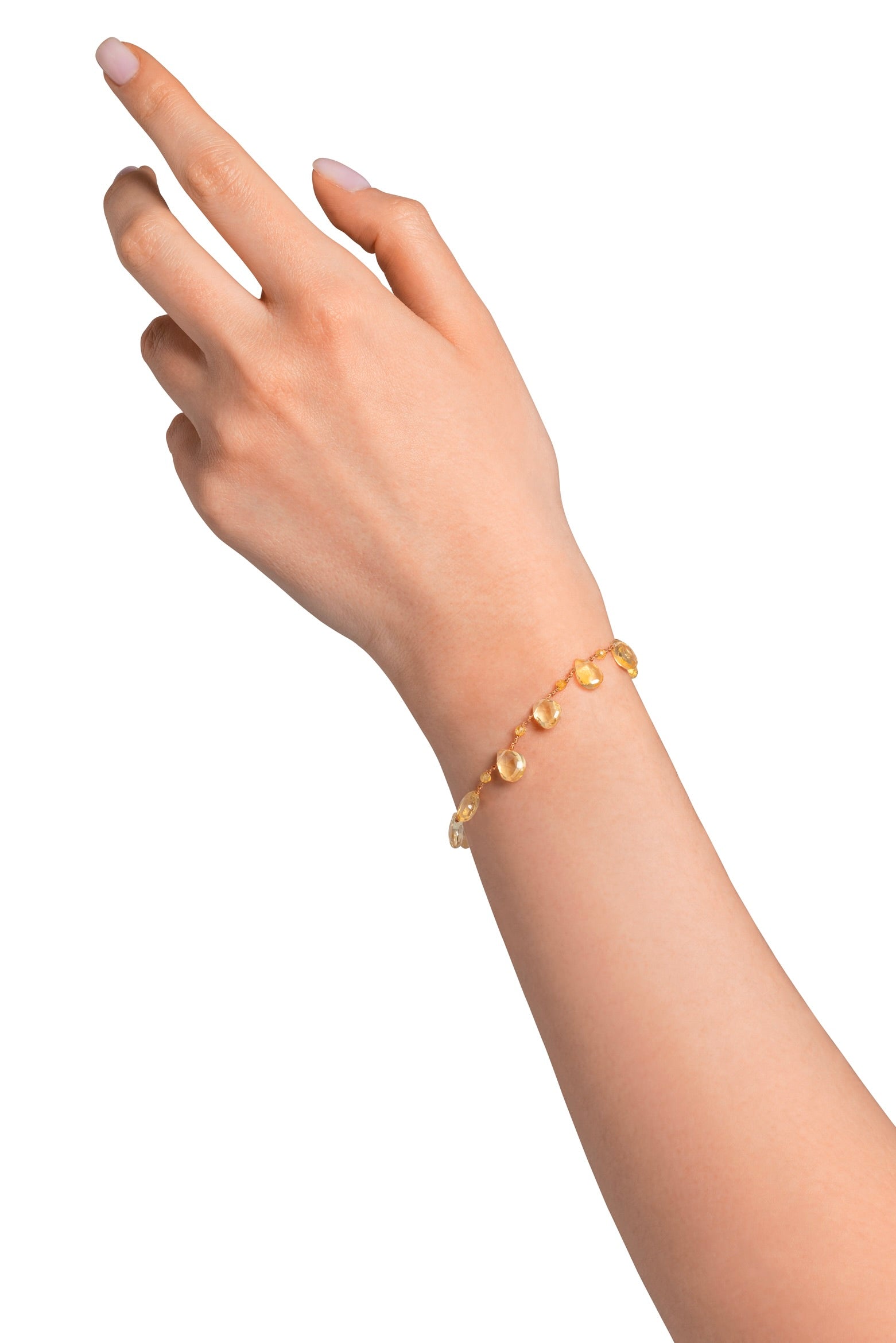 Bracelet 'Mill' Drops & Beads en citrine – bijou en pierres fines