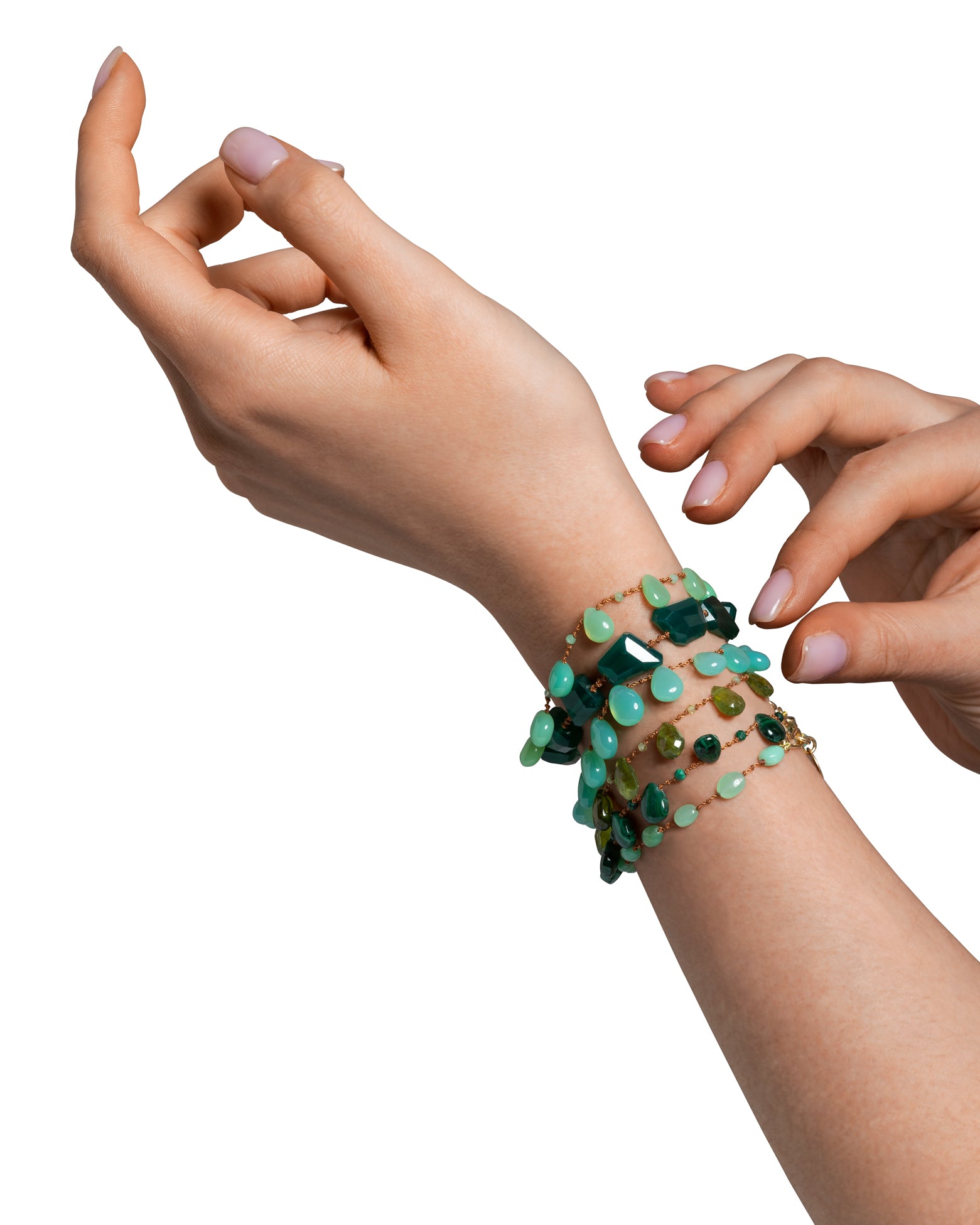Bracelet 'Evergreen' en chrysoprase – bijou fait main en pierres fines