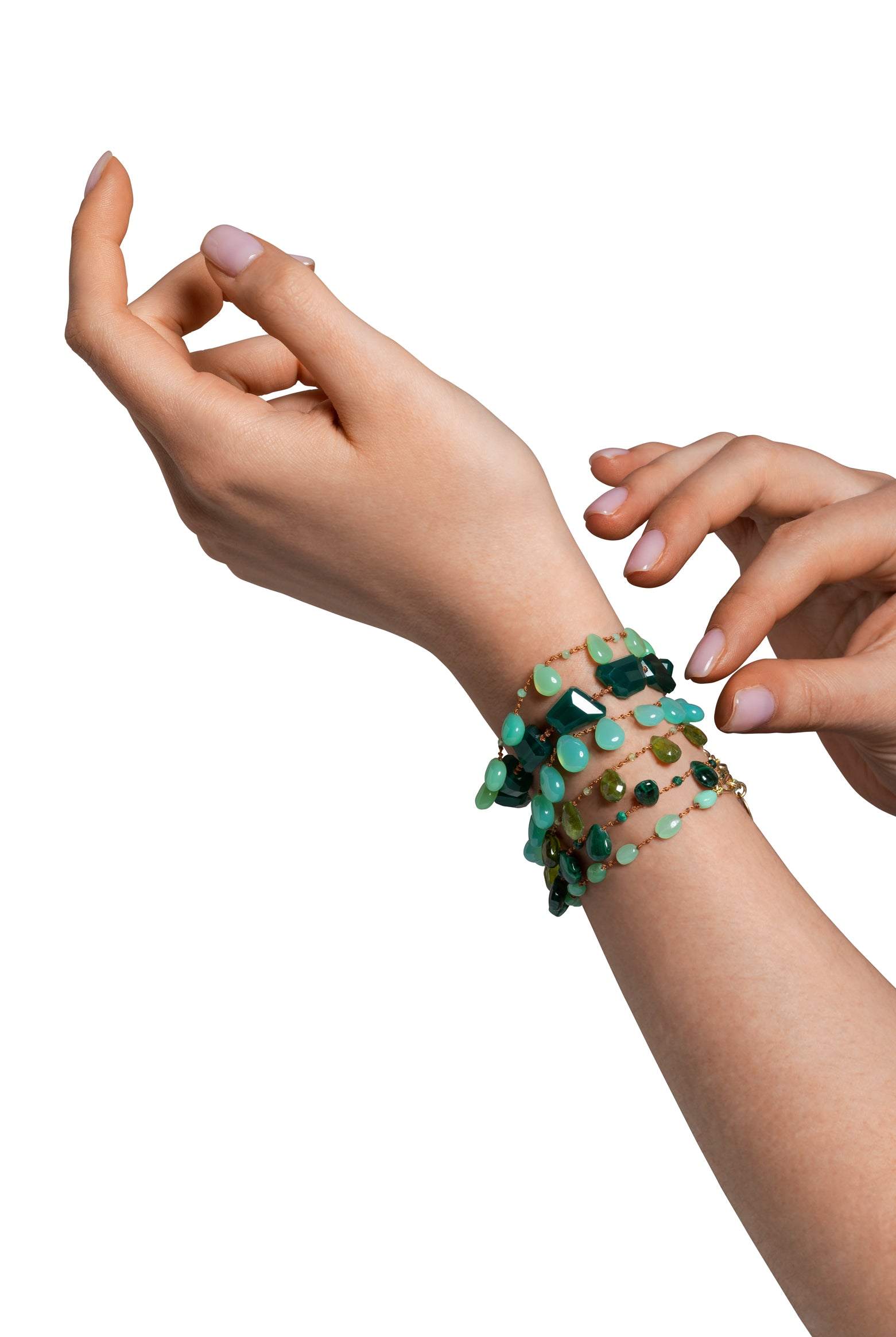 Bracelet 'Evergreen' en chrysoprase – bijou fait main en pierres fines