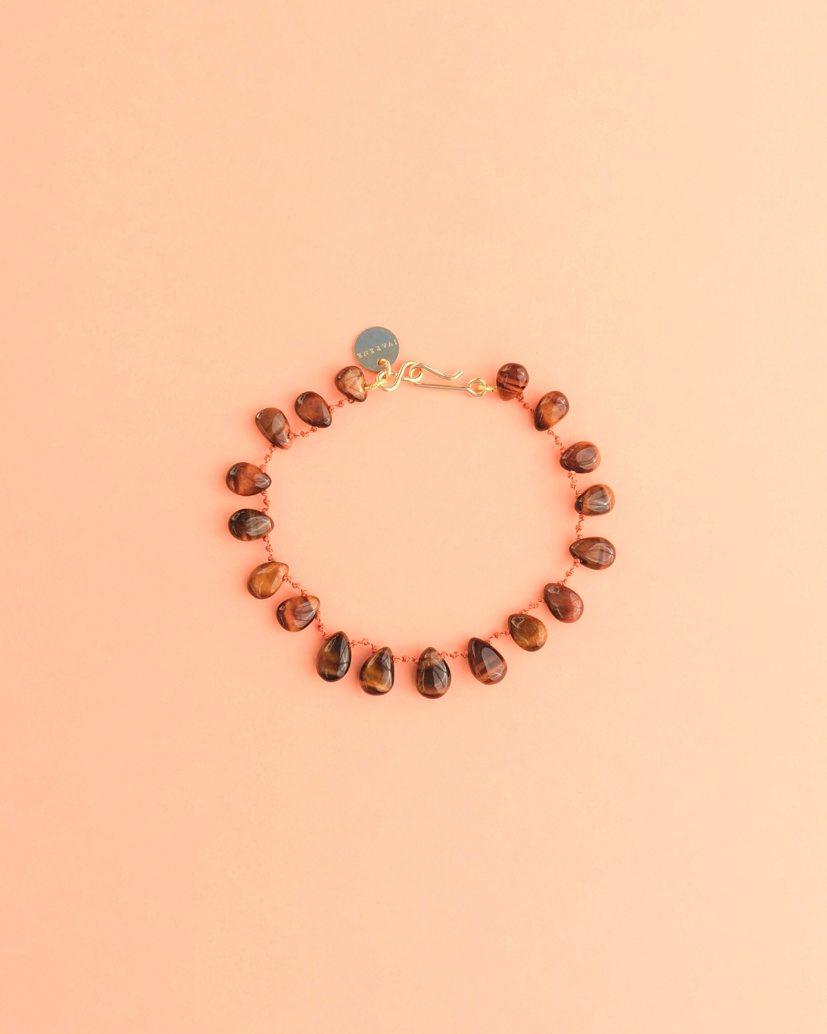 Bracelet Willetta en œil de tigre sur cordon — IVARENE Paris
