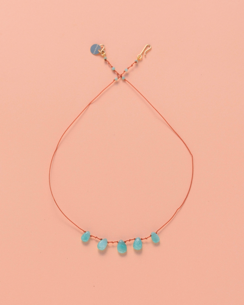 Collier en amazonite sur cordon — IVARENE Paris