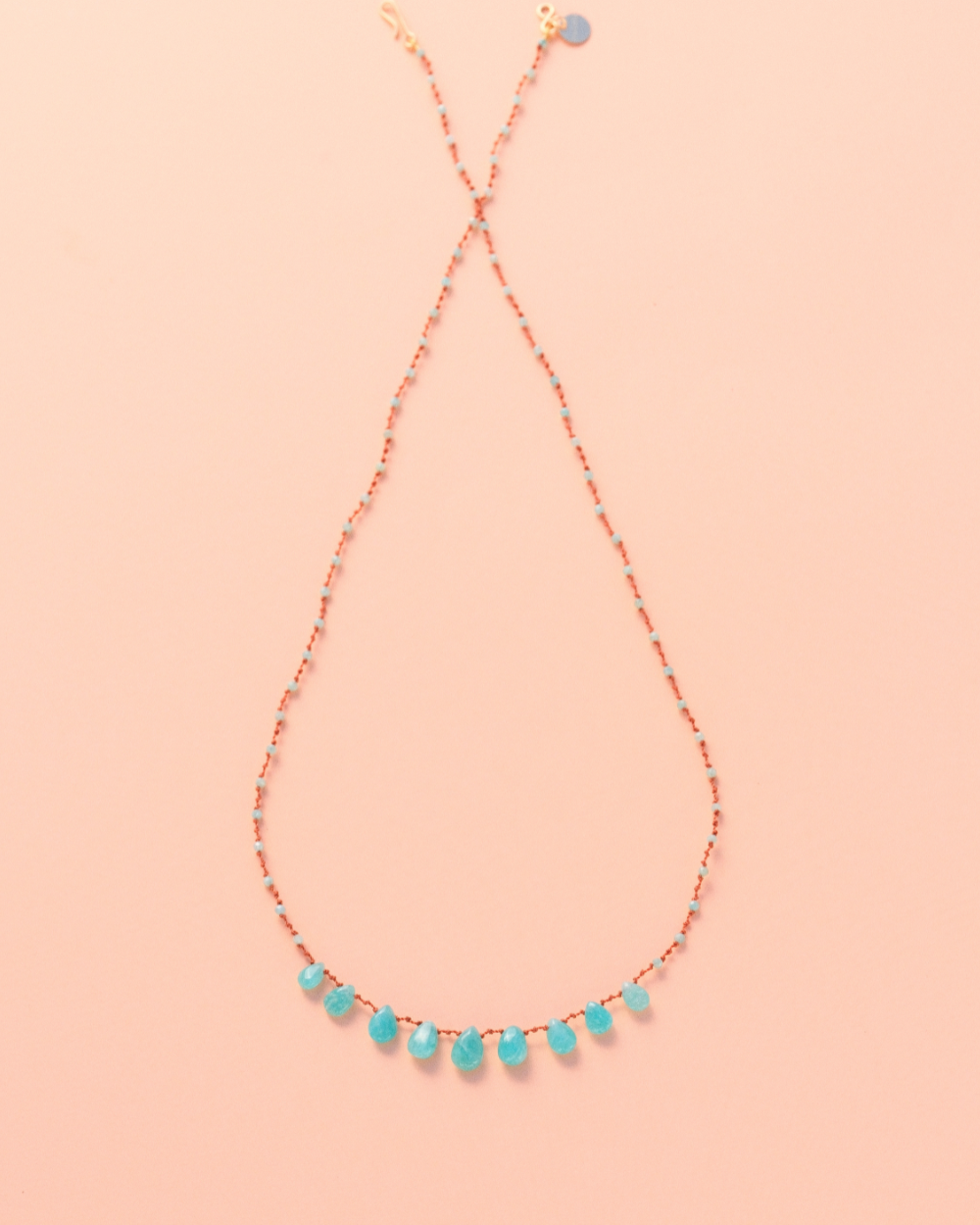 Collier en amazonite sur cordon — IVARENE Paris