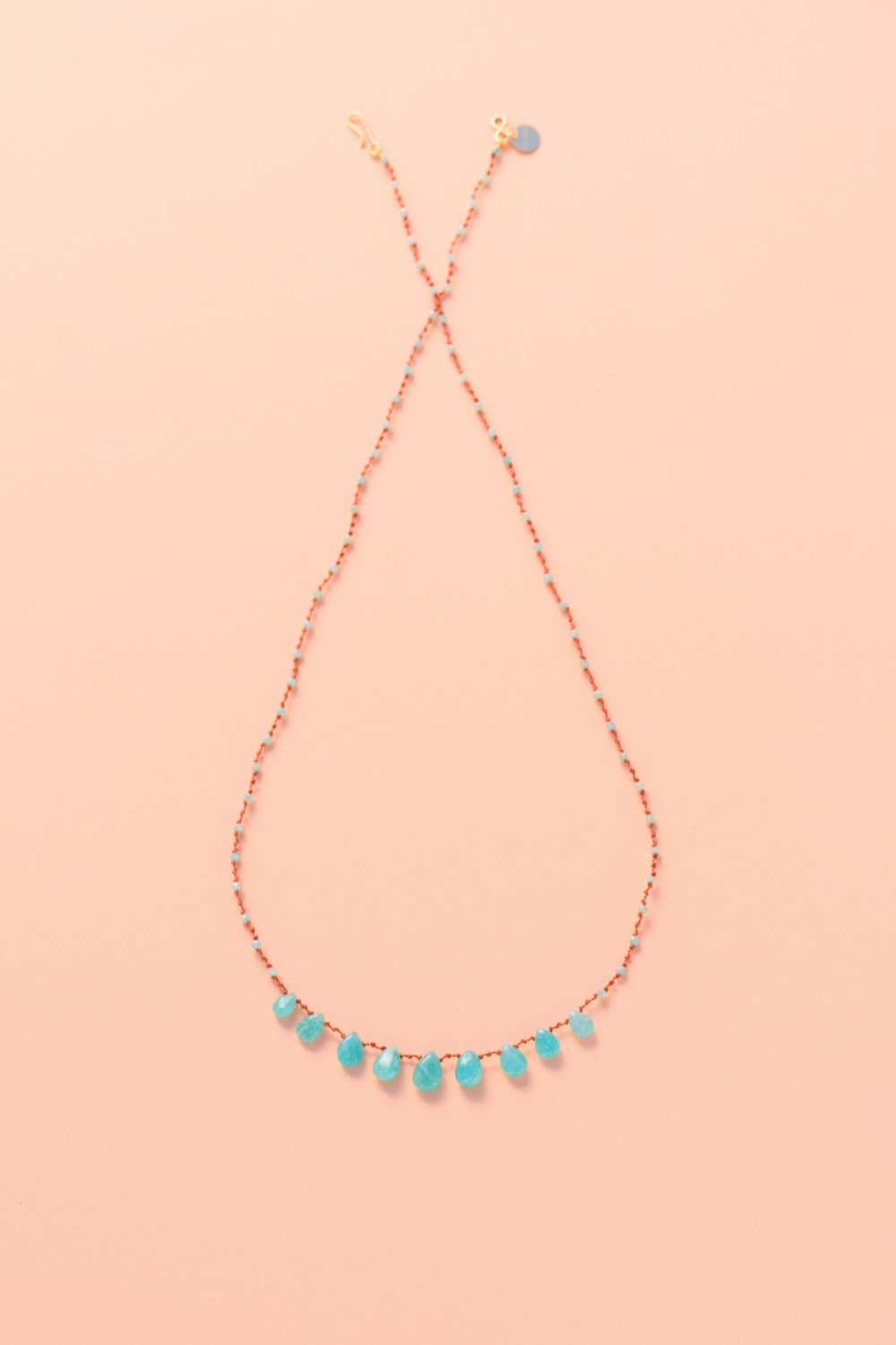 Collier en amazonite sur cordon — IVARENE Paris