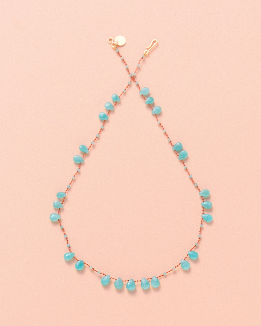 Collier en amazonite sur cordon — IVARENE Paris