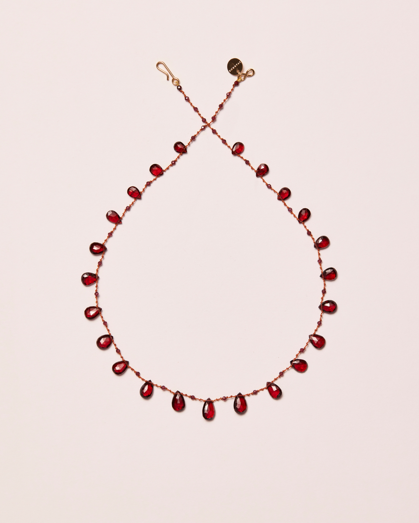 Collier 'Elston' Drops & Beads en grenat – bijou en pierres naturelles