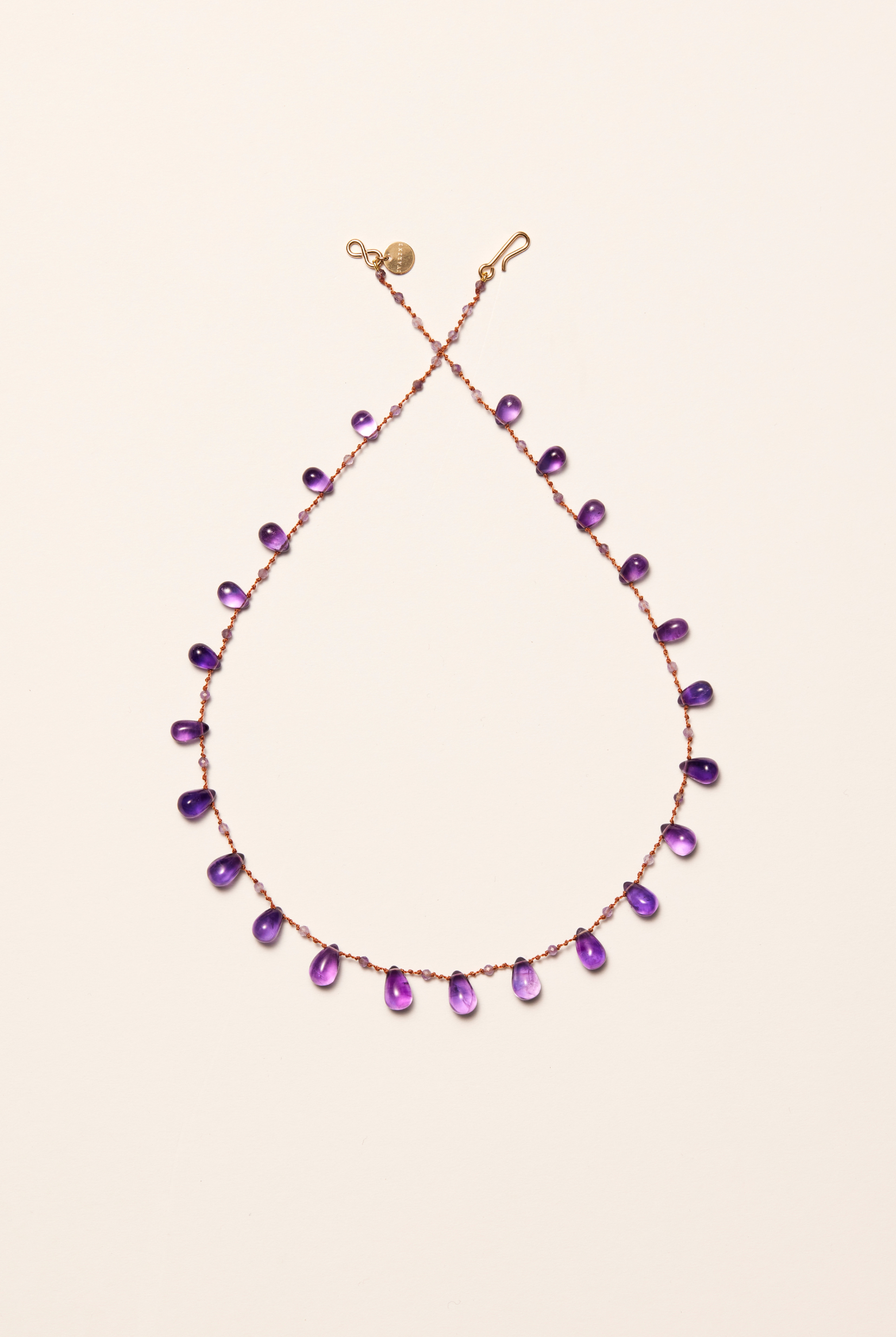 Collier 'Niilo' Drops & Beads en améthyste – bijou artisanal