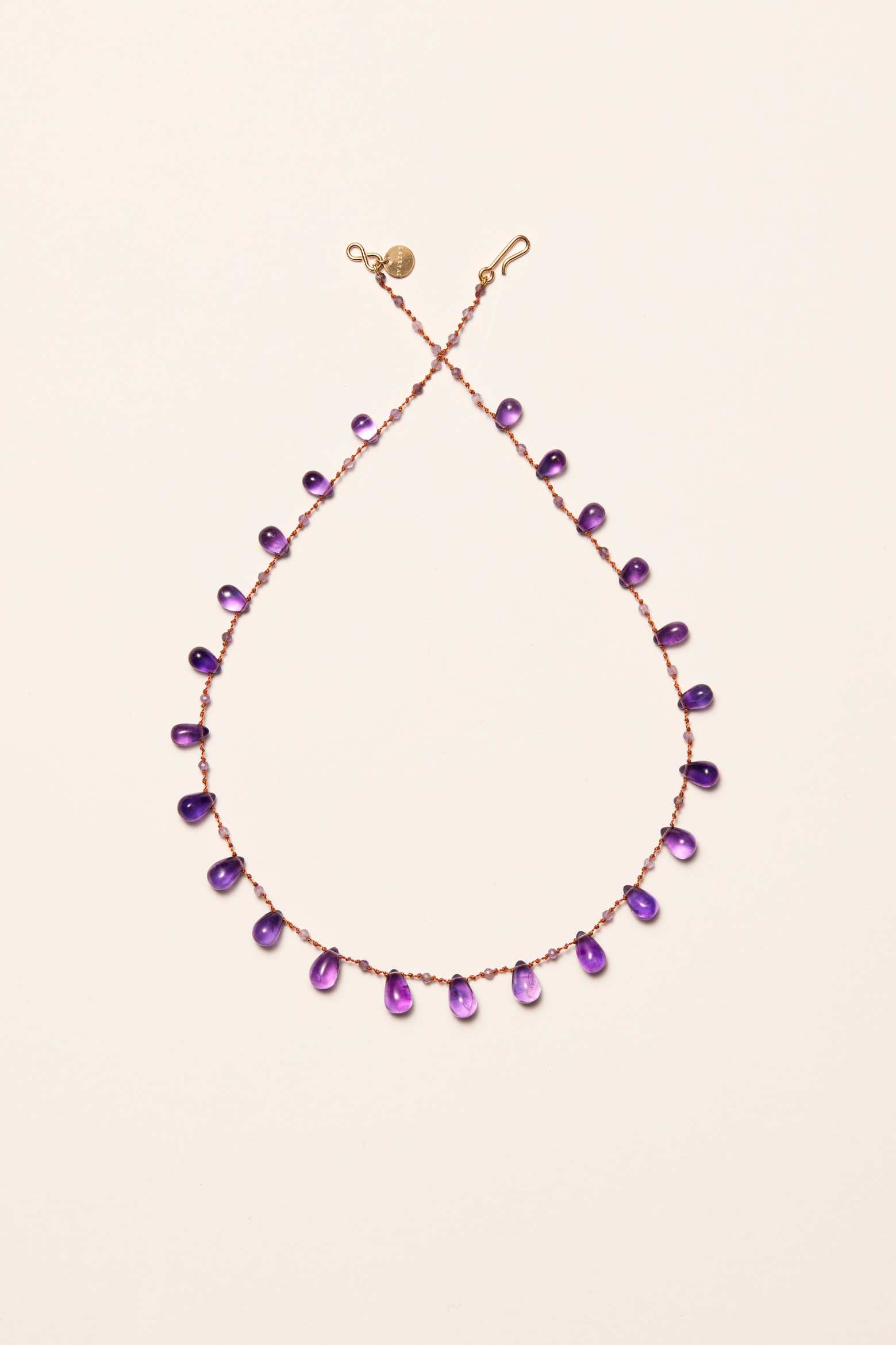 Collier 'Niilo' Drops & Beads en améthyste – bijou artisanal