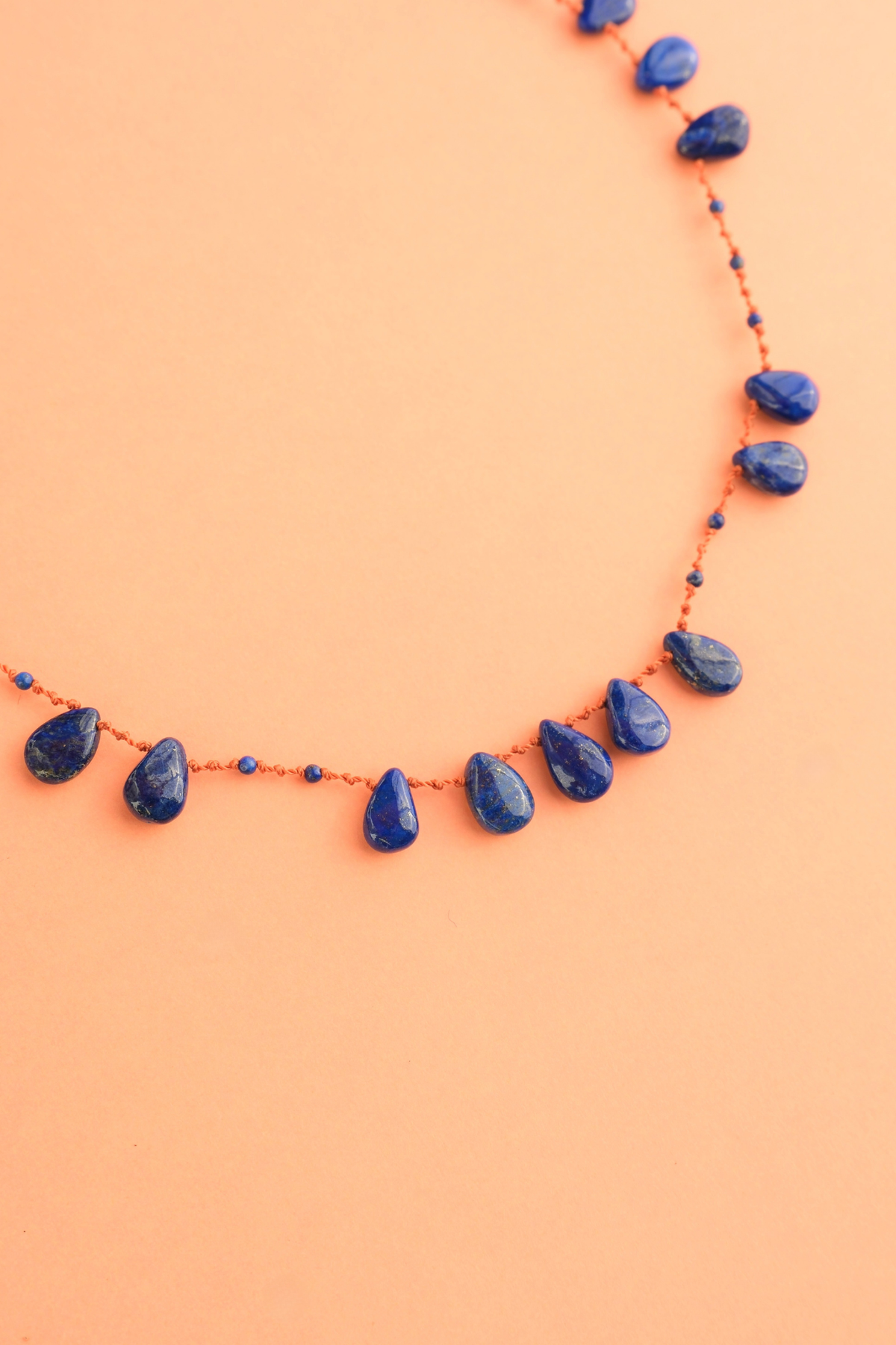 Offset Necklace in lapis lazuli, another view — IVARENE Paris