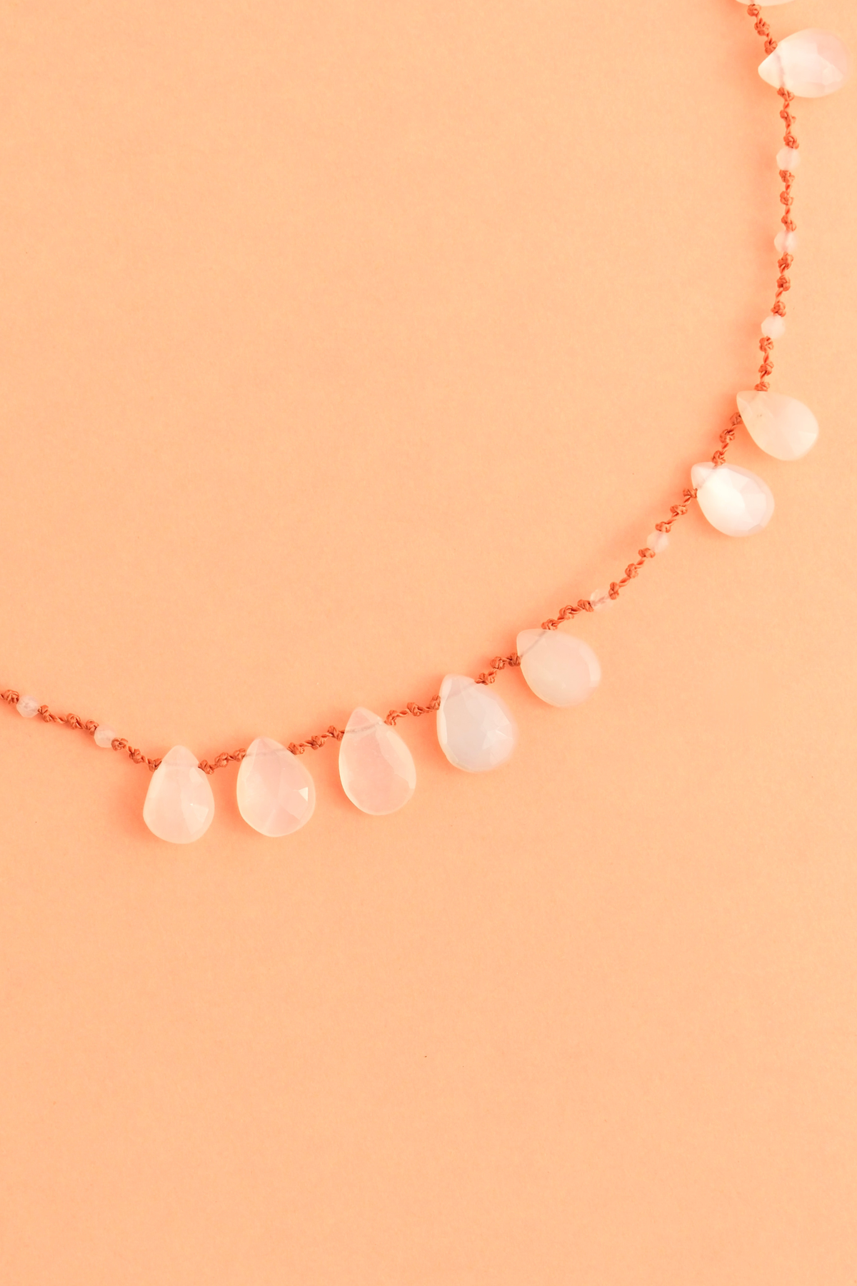 Offset Necklace in faceted moonstone, another view — IVARENE Paris