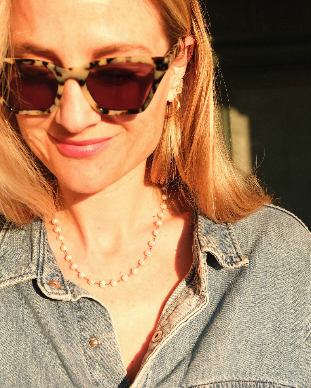 Collier en perles d'eau douce sur cordon — IVARENE Paris