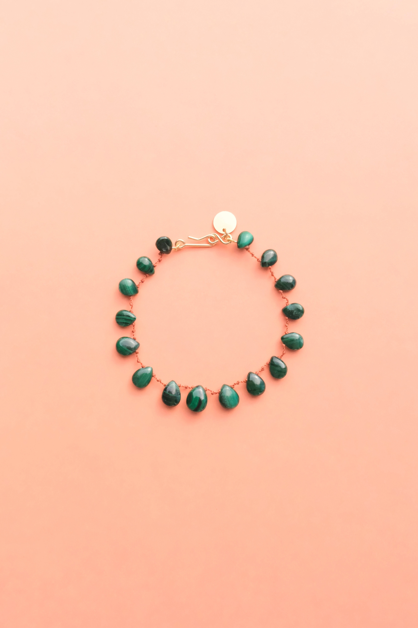 Savannah Bracelet in malachite on a cord — IVARENE Paris