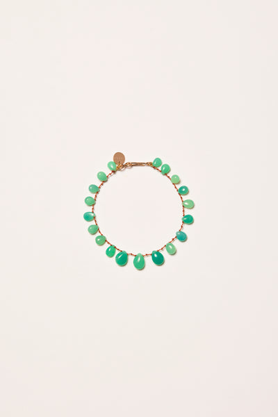 Bracelet En Argent Massif Avec Chrysoprase Et Péridot - Fait Main - Réf. #1601 - Neuf Avec étiquettes