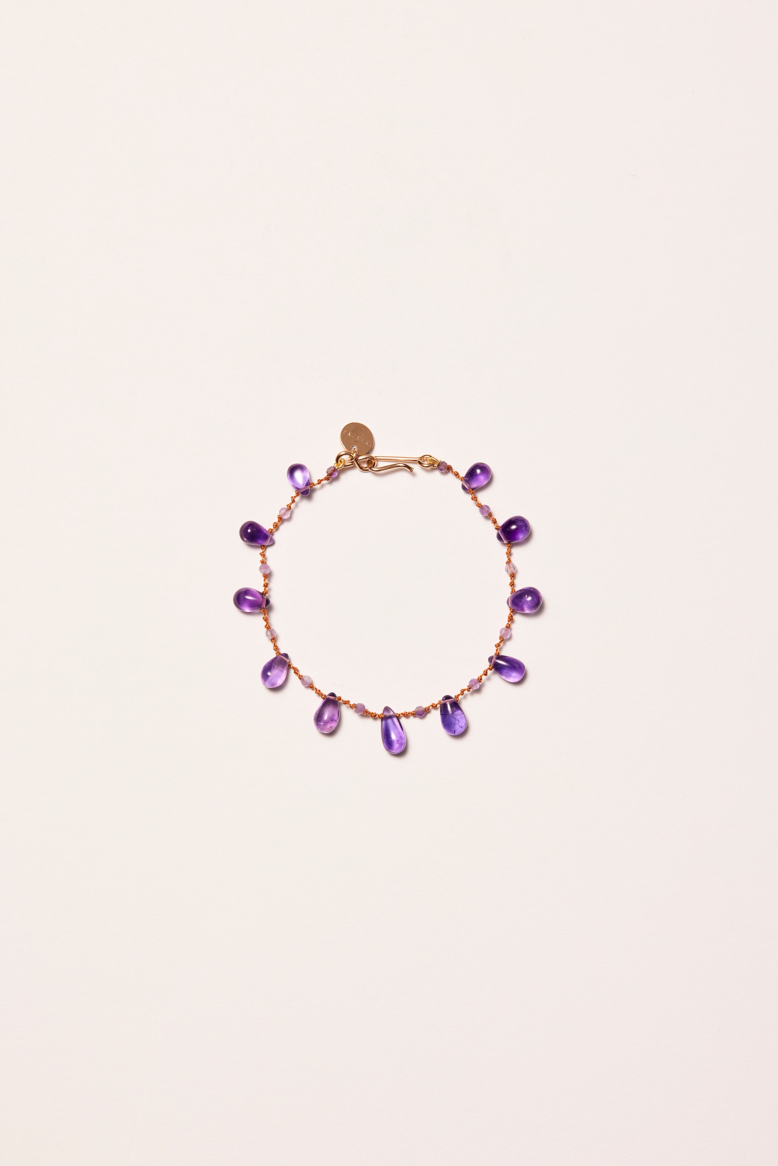 Bracelet 'Niilo' Drops & Beads en améthyste – bijou fait main