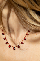 Collier 'Elston' Drops & Beads en grenat – bijou en pierres naturelles