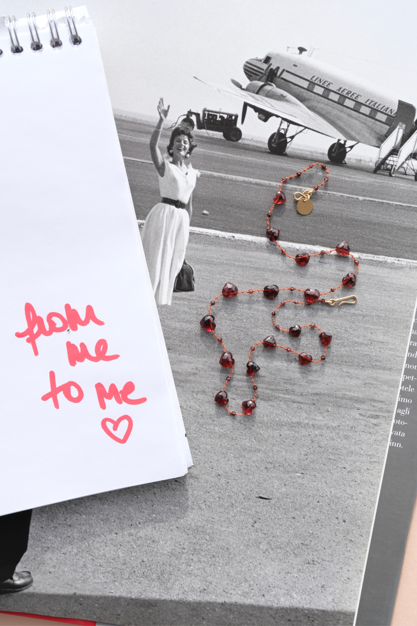 Collier 'Elston Love' en grenat – bijou artisanal en pierres naturelles en forme de coeur