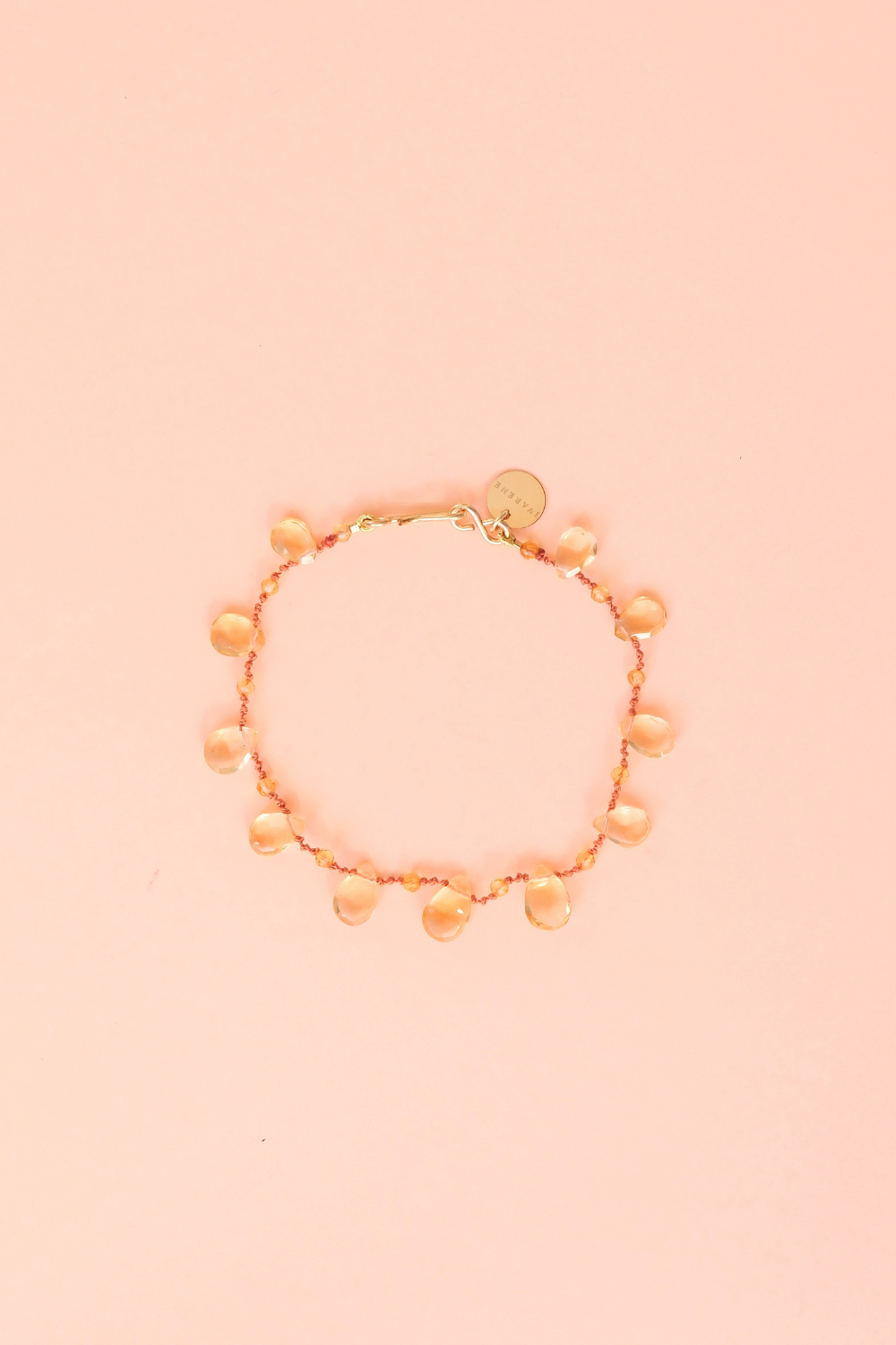 Bracelet en citrine sur cordon — IVARENE Paris