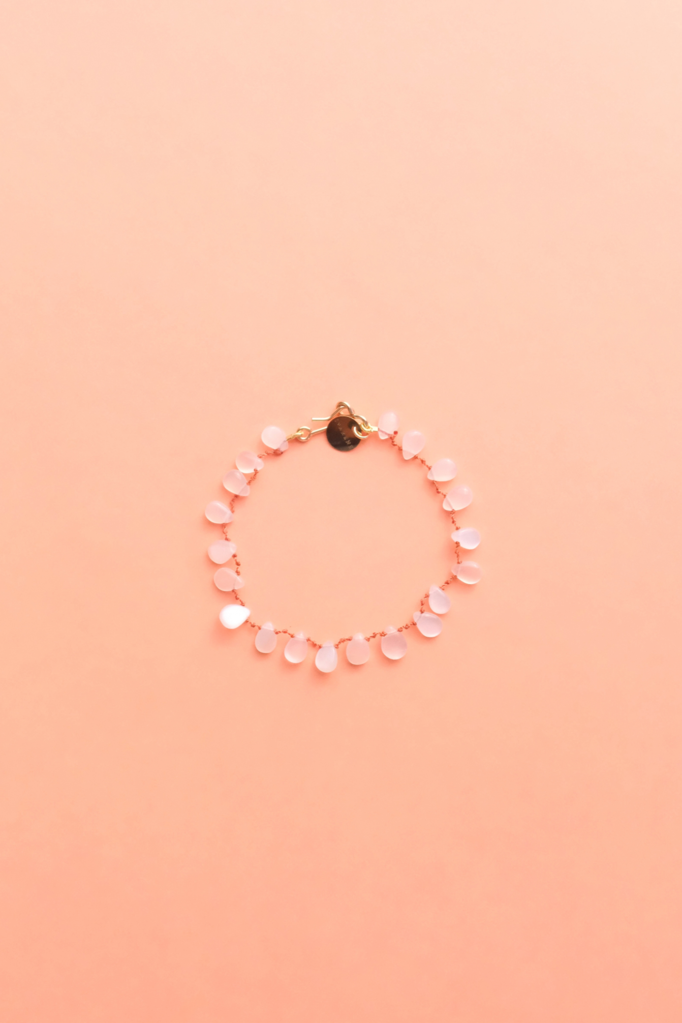 Alcyona Bracelet in smooth white moonstone on a cord — IVARENE Paris