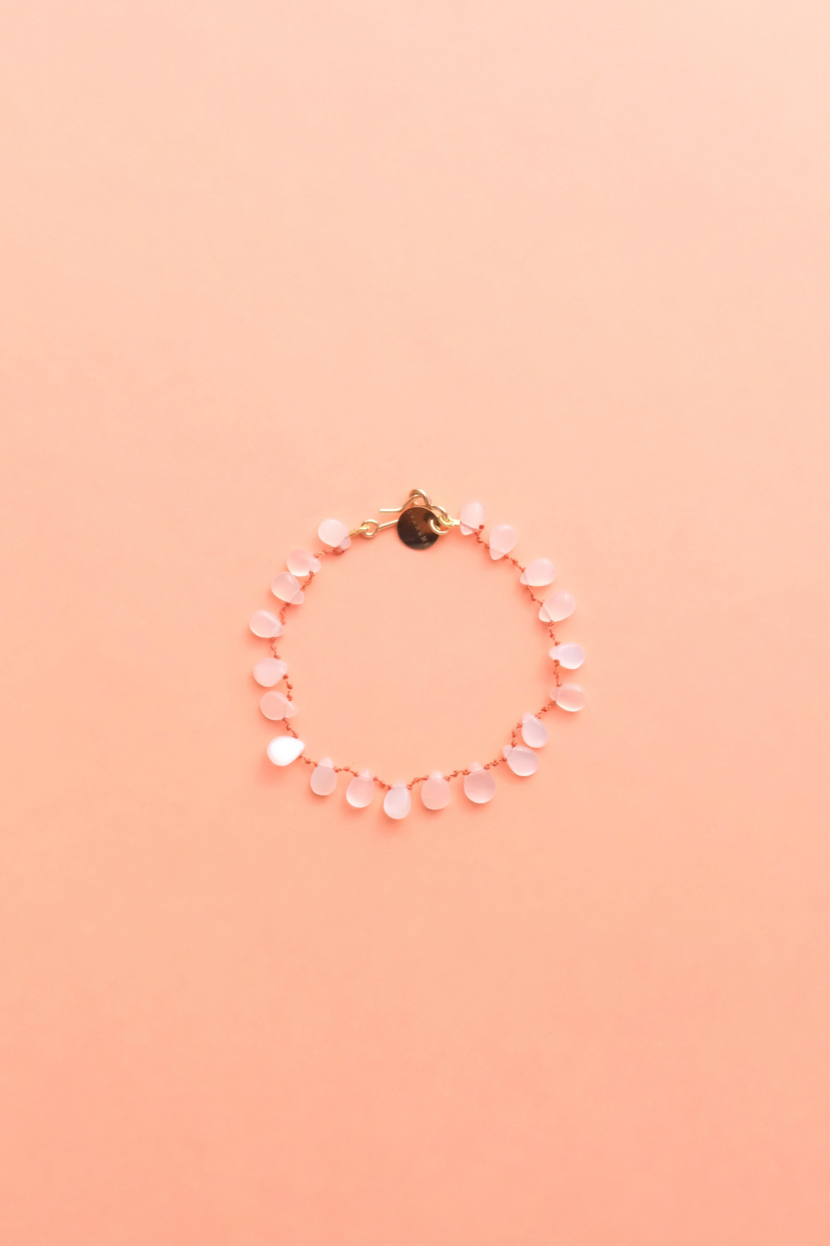 Alcyona Bracelet in smooth white moonstone on a cord — IVARENE Paris