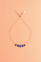 5-Drop Necklace in lapis lazuli on a cord — IVARENE Paris
