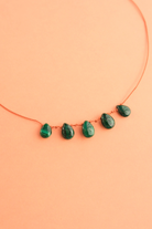 5-Drop Necklace in malachite, another view — IVARENE Paris