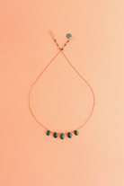 5-Drop Necklace in malachite on a cord — IVARENE Paris