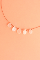 5-Drop Necklace in faceted moonstone, another view — IVARENE Paris
