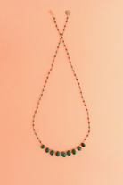 9-Drop Necklace in malachite on a cord — IVARENE Paris