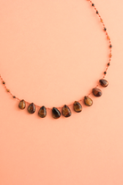 9-Drop Necklace in tiger's eye, another view — IVARENE Paris
