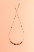 9-Drop Necklace in tiger's eye on a cord — IVARENE Paris