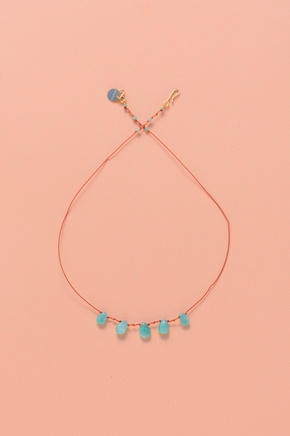 Collier en amazonite sur cordon — IVARENE Paris