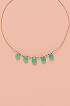 Collier en chrysoprase sur cordon — IVARENE Paris