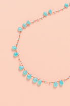 Collier en amazonite sur cordon — IVARENE Paris