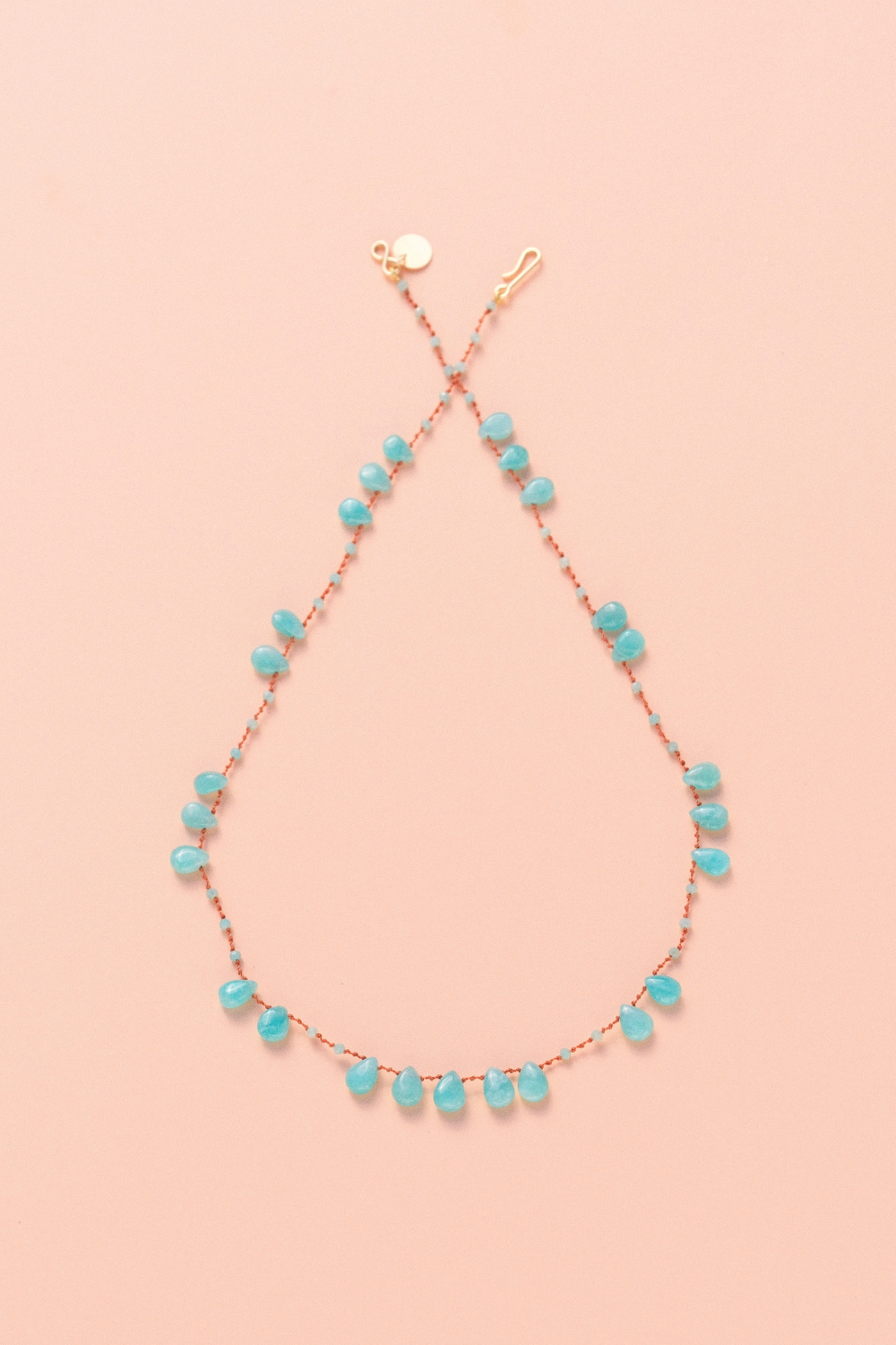 Collier en amazonite sur cordon — IVARENE Paris