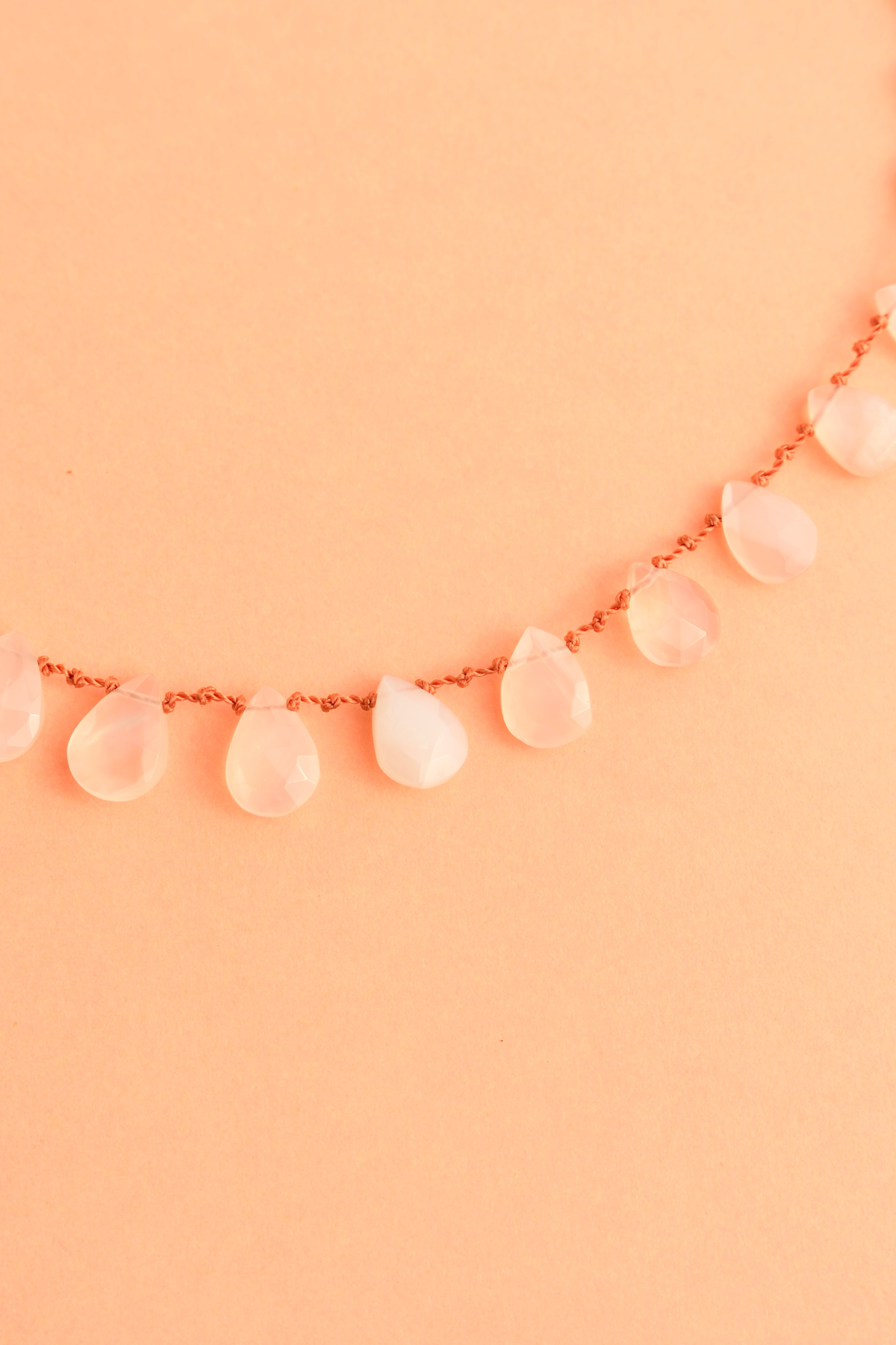 Alcyona Necklace in faceted moonstone, another view — IVARENE Paris