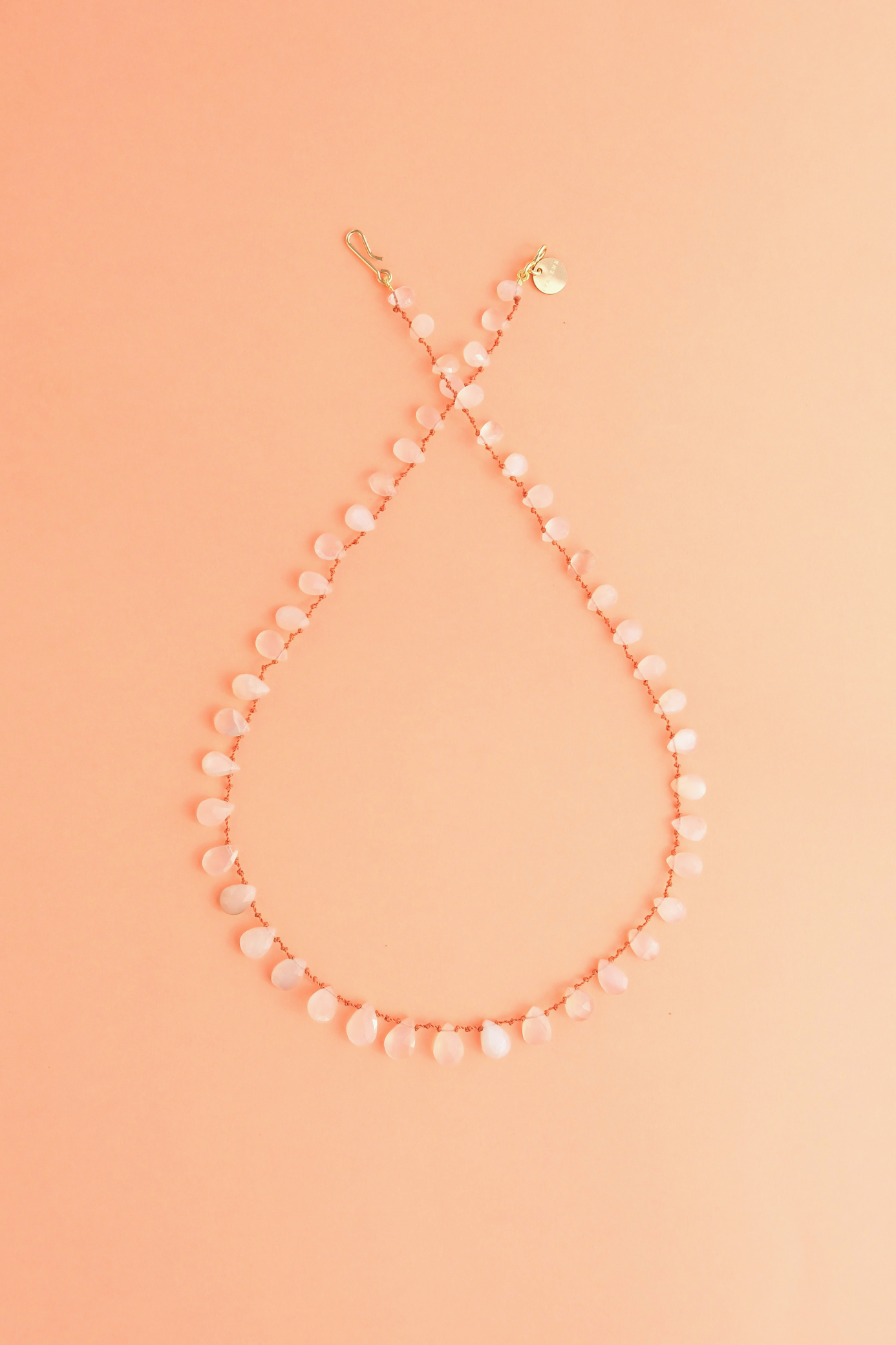 Alcyona Necklace in faceted moonstone on a cord — IVARENE Paris