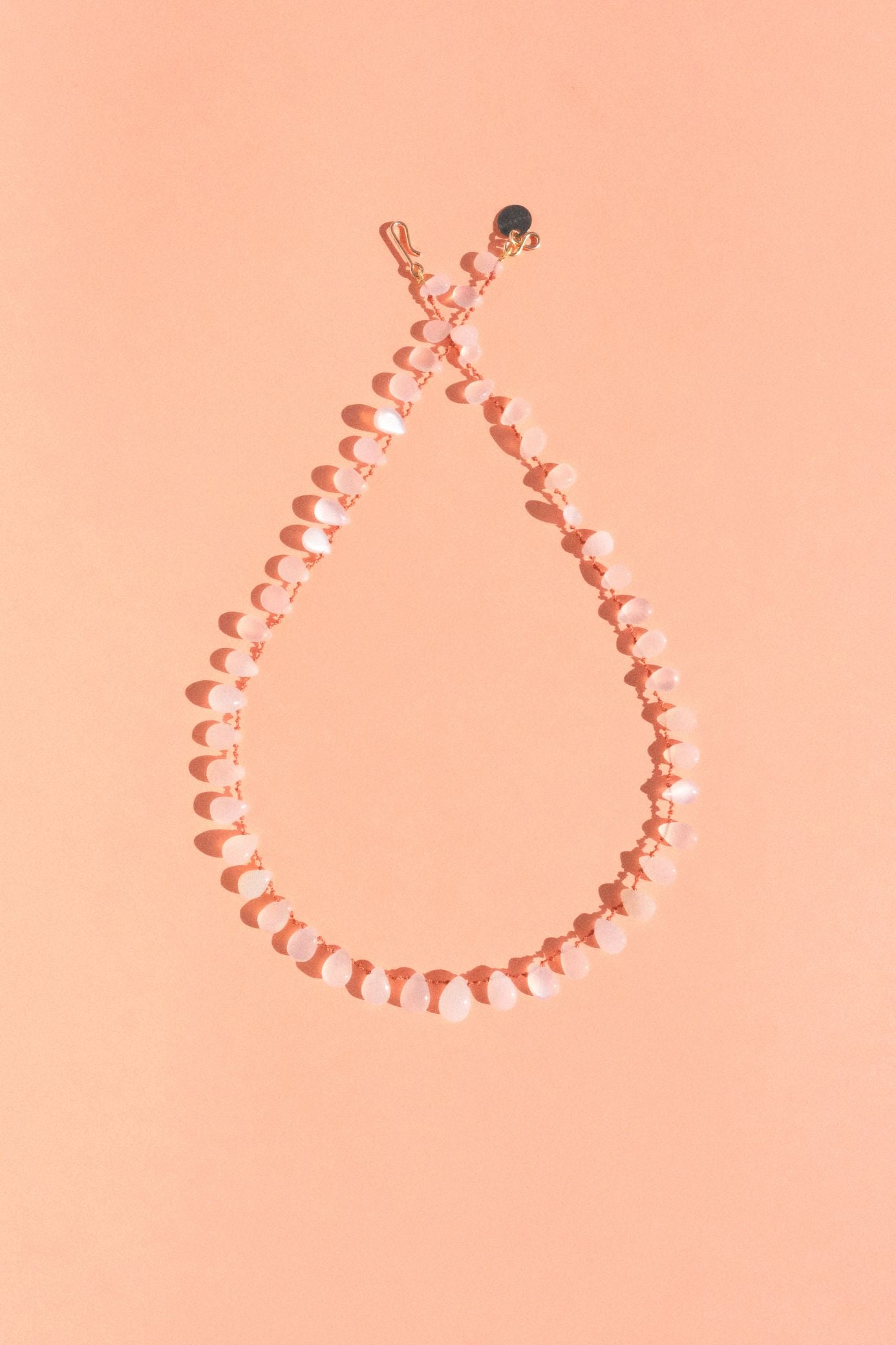 Alcyona Necklace in smooth moonstone on a cord — IVARENE Paris