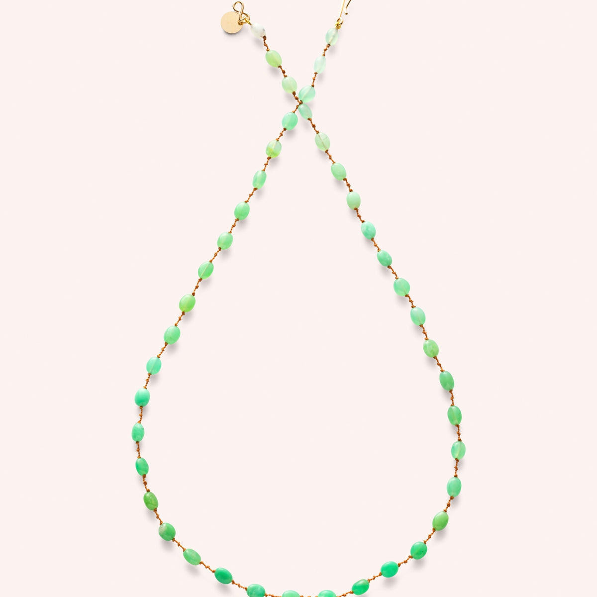 Collier 2 Rangs En Chrysoprase Naturelle - 340 Carats, Perles 8 Et 6mm, Fermoir Argent 925, Fait Main France