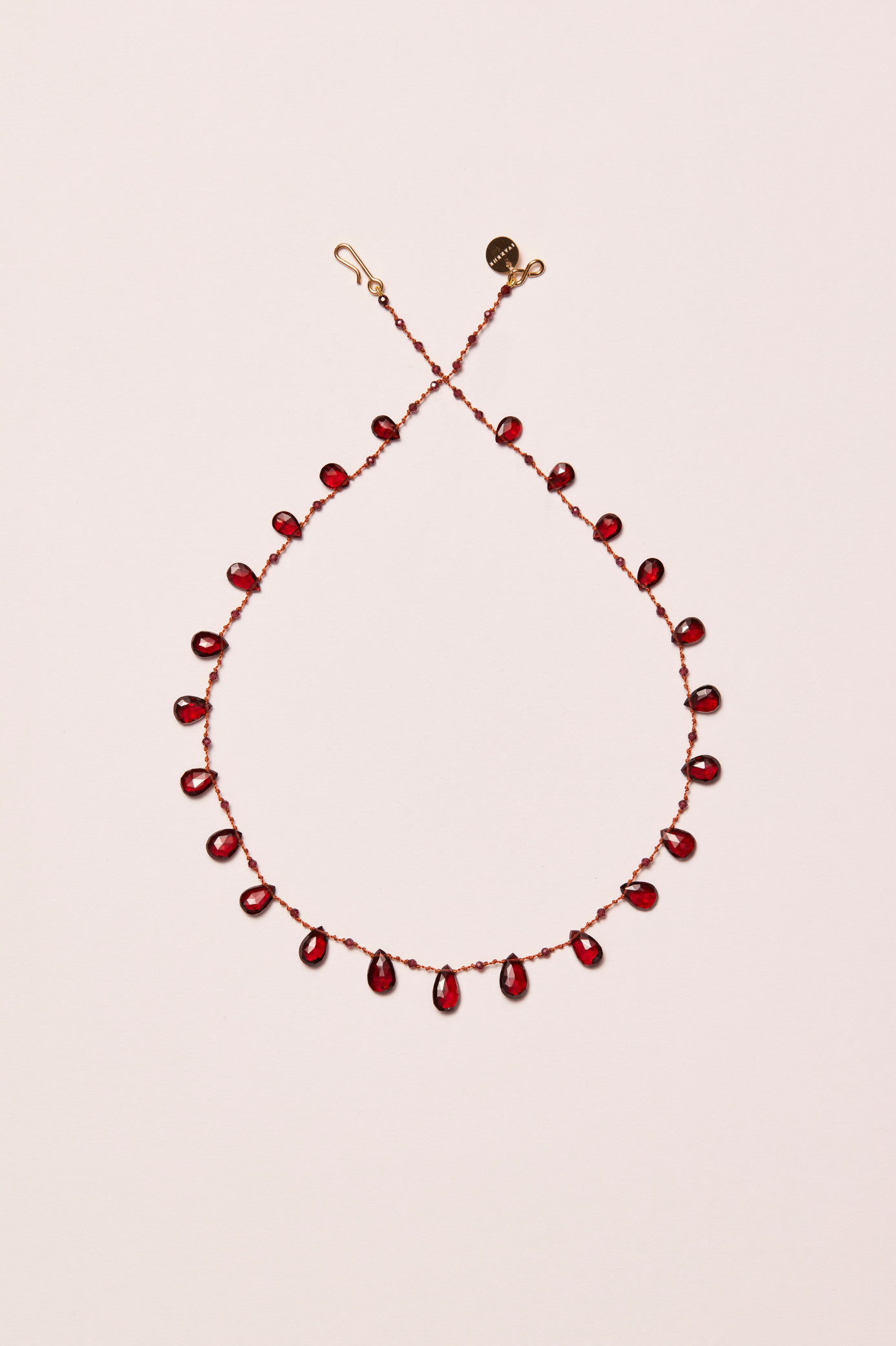 Collier 'Elston' Drops & Beads en grenat – bijou en pierres naturelles